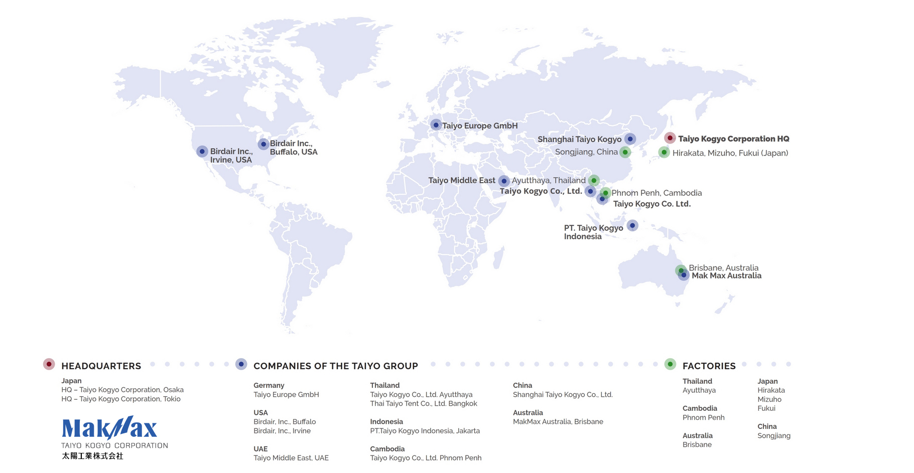 Taiyo Kogyo Corporation Global Presence
