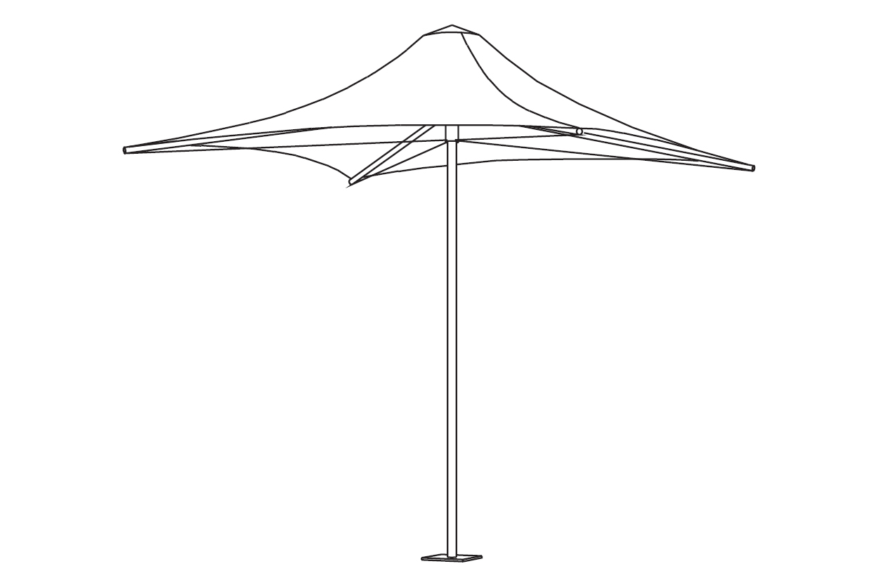 Porta Architectural Umbrella Line Drawing