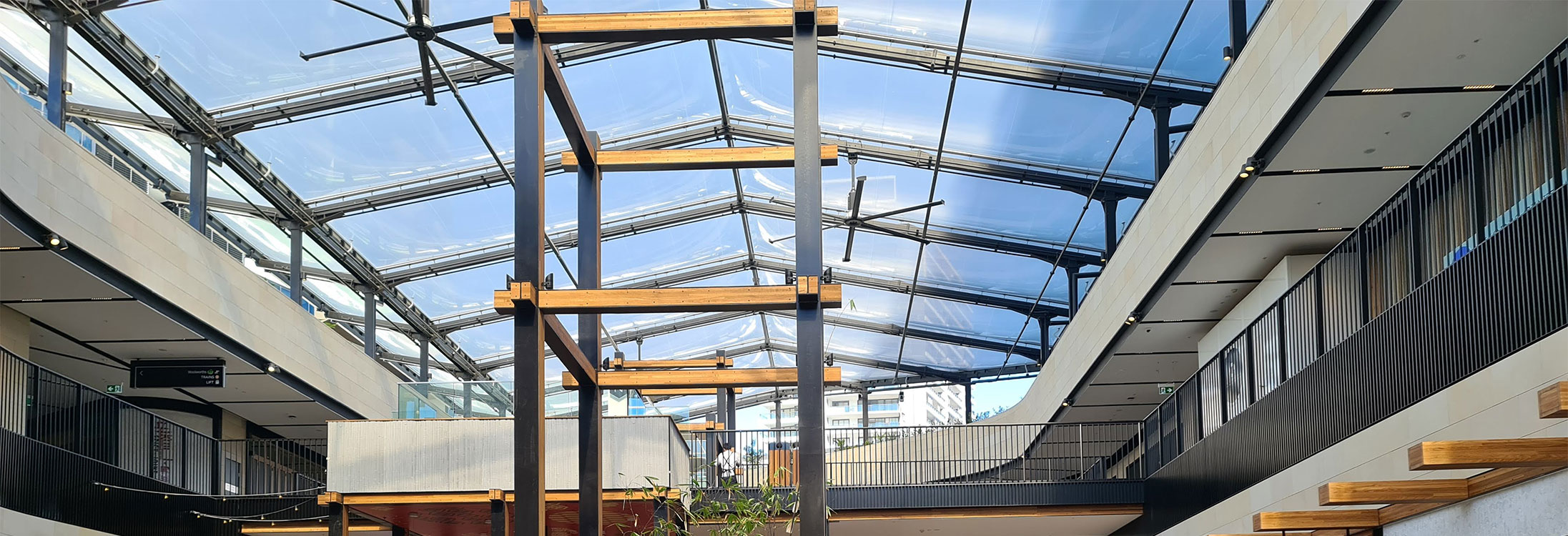 Case Studies Rhodes Central ETFE Skylight - atriums & skylights