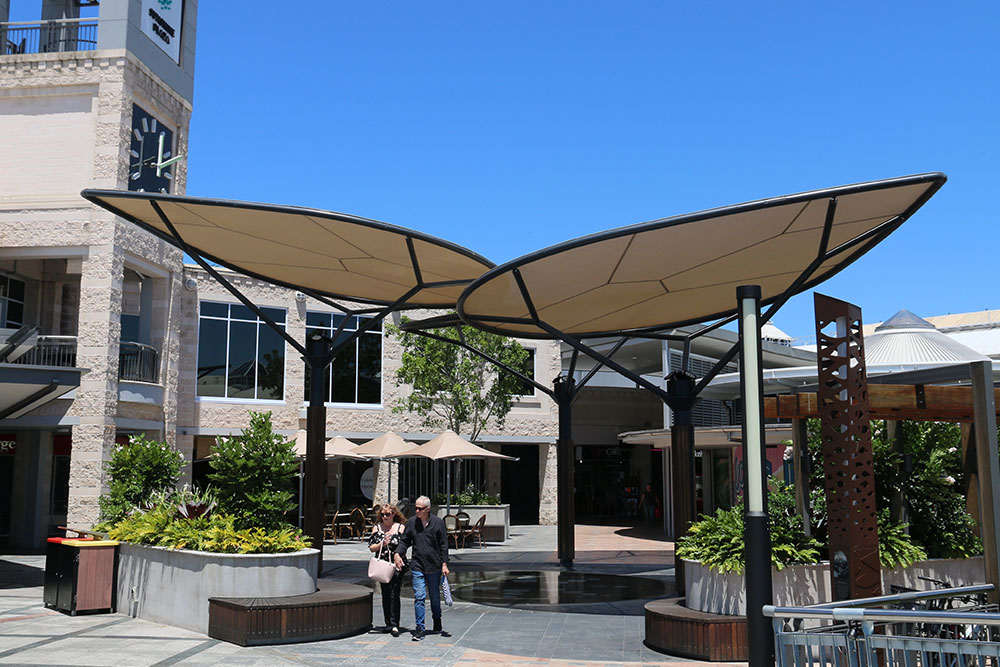 Bespoke-Sunshine-Plaza Bespoke Shade Structures Sunshine Plaza - PVC Mesh