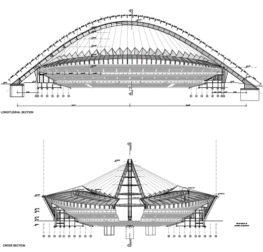 Moses Mabhida Stadium Cable Net Roof Plans