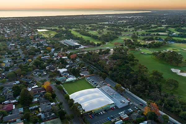 Aerial View of Lawn Bowls Roof