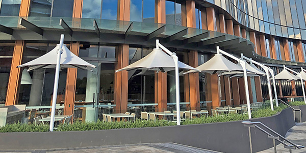 Some Leva commercial Umbrellas at Skycity Casino in Adelaide