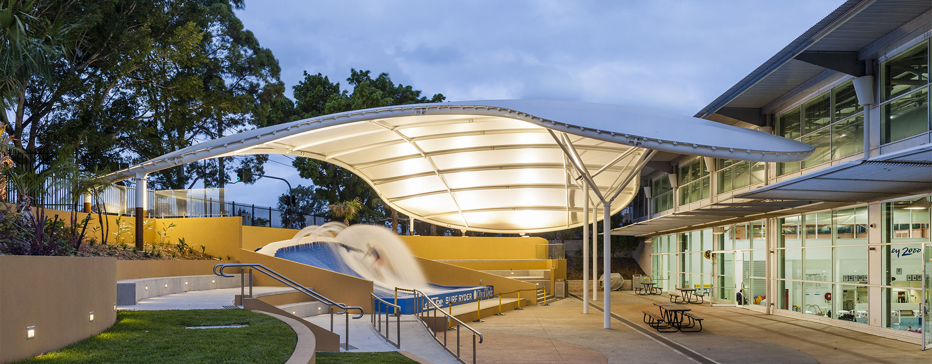 Bowling Club Dome Roof | Projects Ryde Aquatic Centre PTFE Shade Structure