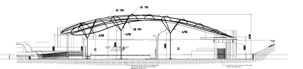 Ryde Aquatic Centre PTFE Shade Structure Elevation