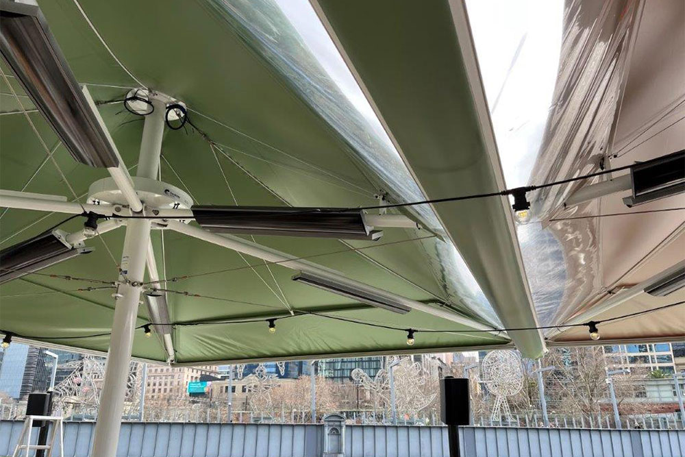 Commercial Umbrella Accessories - Linked Umbrella with Gutter