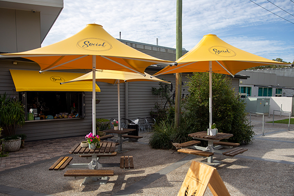 Customise-Logos Custom Logos on architectural umbrellas