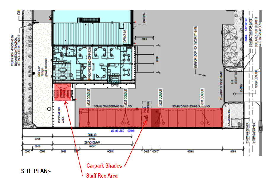 Hitachi Gunnedah Car Park Shade Site Plan