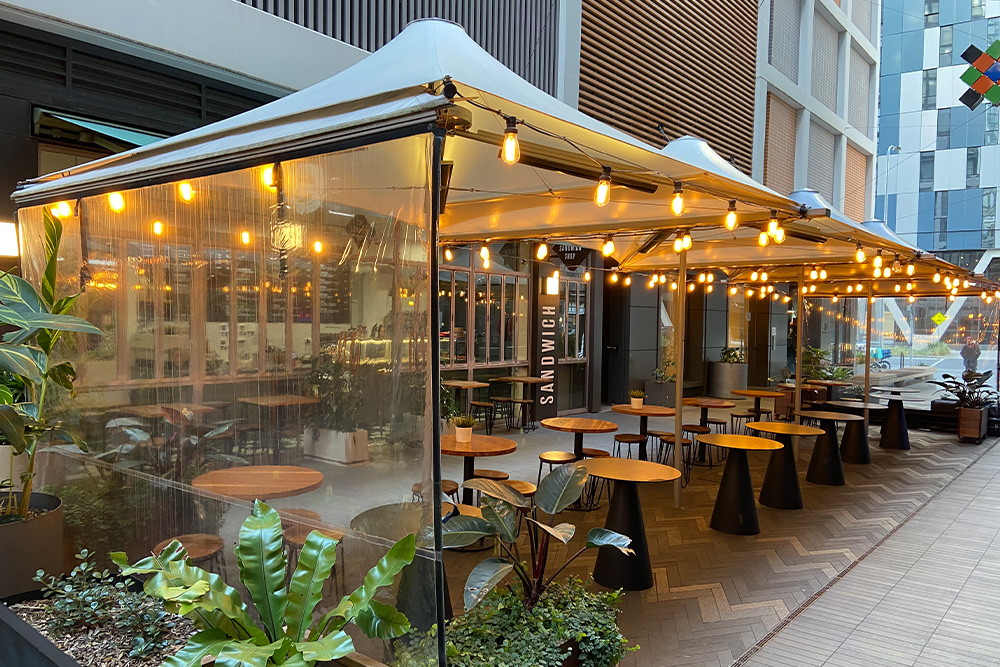 Architectural Umbrella with blinds