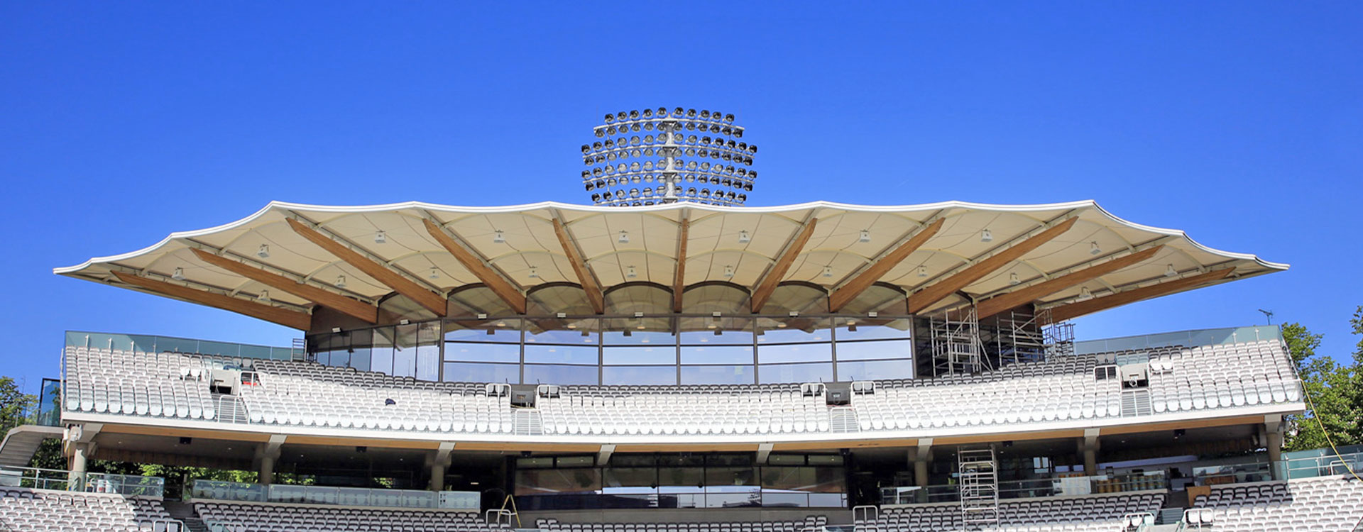 Warner Stand at Lords is an example of Timber and Membrane Structures
