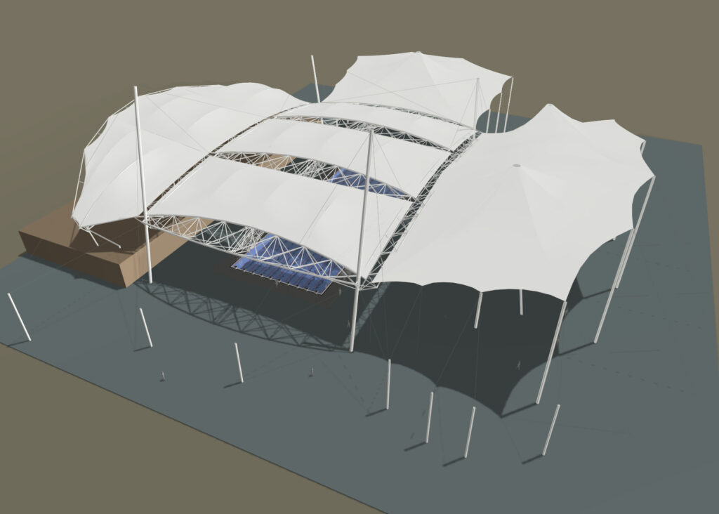 MSAC Tensile Membrane Roof 3D Concept Render