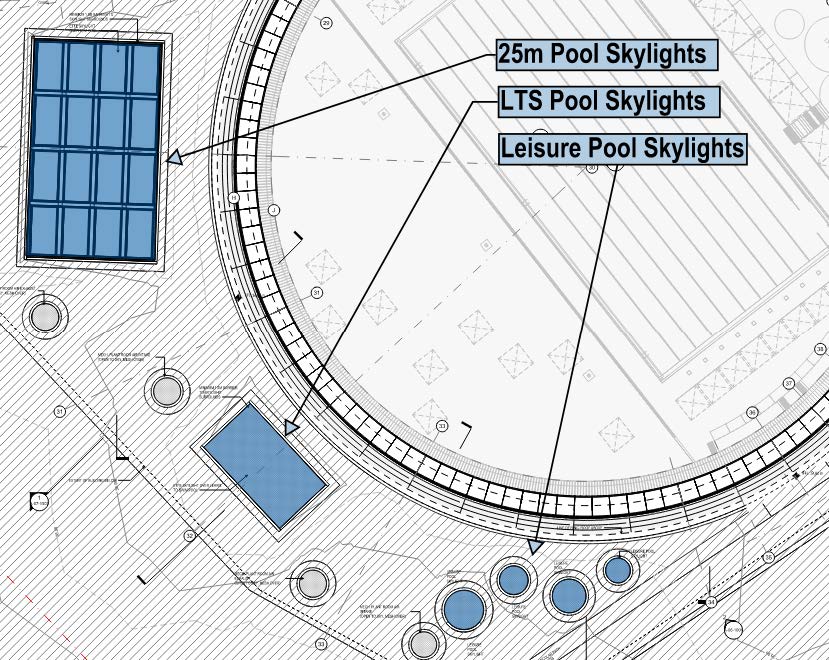 Parramatta Aquatic Centre ETFE Skylights initial design