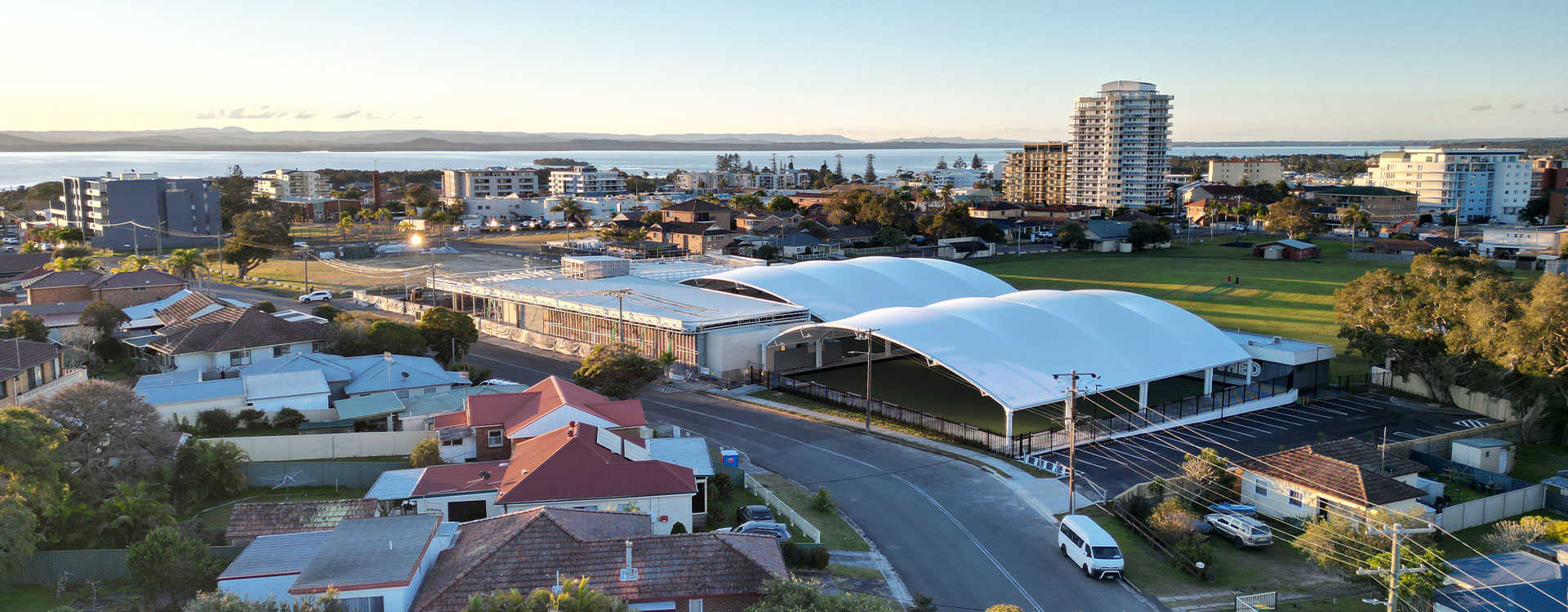 An Aerial View of The Greens, The Entrance Bowls Club