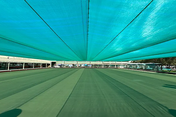 Retractable-bowling-green-shade - Fabric A SunTamer Retractable Bowling Green Shade