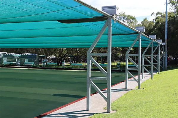 Retractable-bowling-green-shade - components A suntamer Retractable Bowling Green Shade