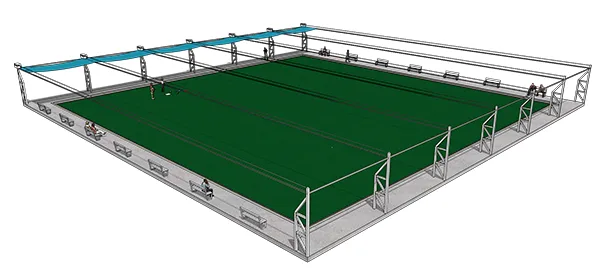 Shadex-SunTamer-Retractable-bowling-green-shade-open A 3D graphic of a retractable bowling green shade
