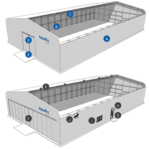 STD-Features-Cutaway FlexMax Tent Warehouse Standard Features