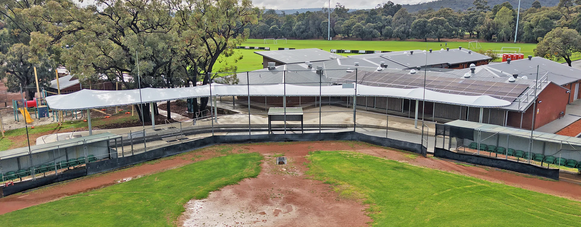 PTFE Spectator Canopy at Norm Sadler Pavilion: | Norm Sadler Pavilion Custom Shade
