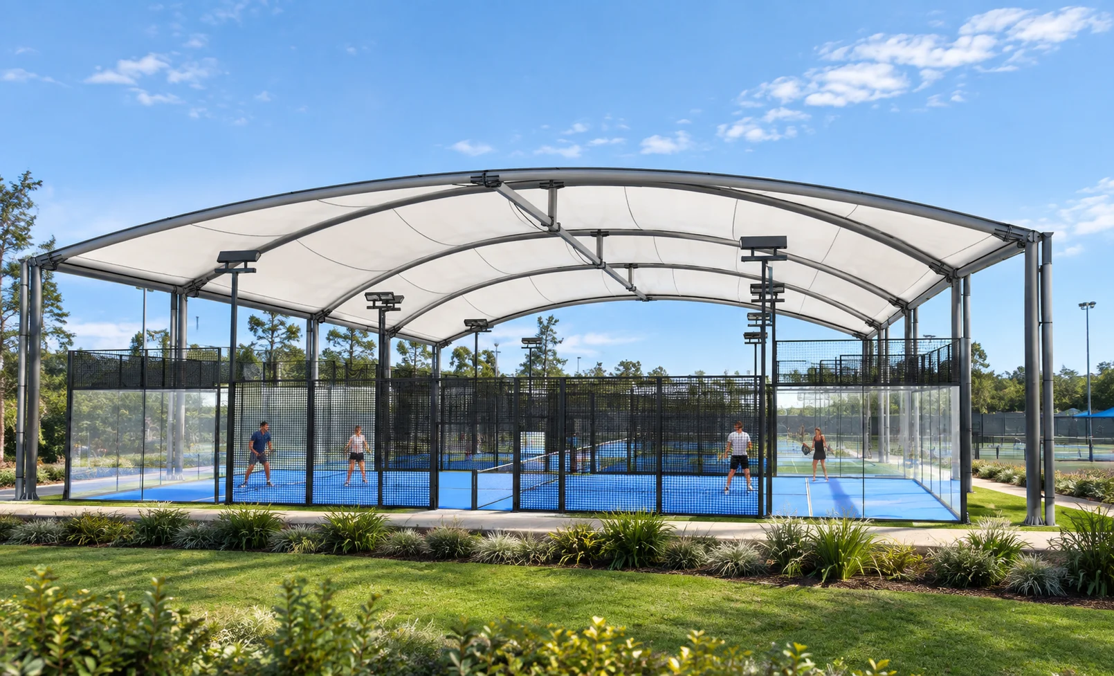 covered padel courts | Covered Padel Courts in Australia Artistic Visualisaiton of a set of covered padel courts in Australia