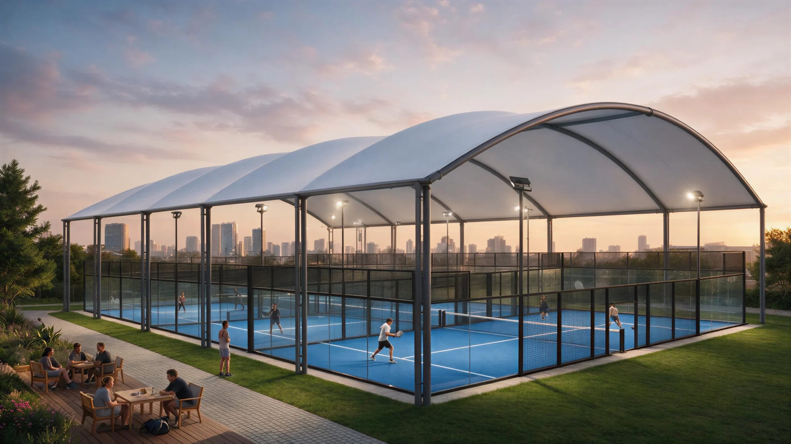 covered padel courts | Covered Padel Courts in Australia Artistic Visualisaiton of a set of covered padel courts in Australia