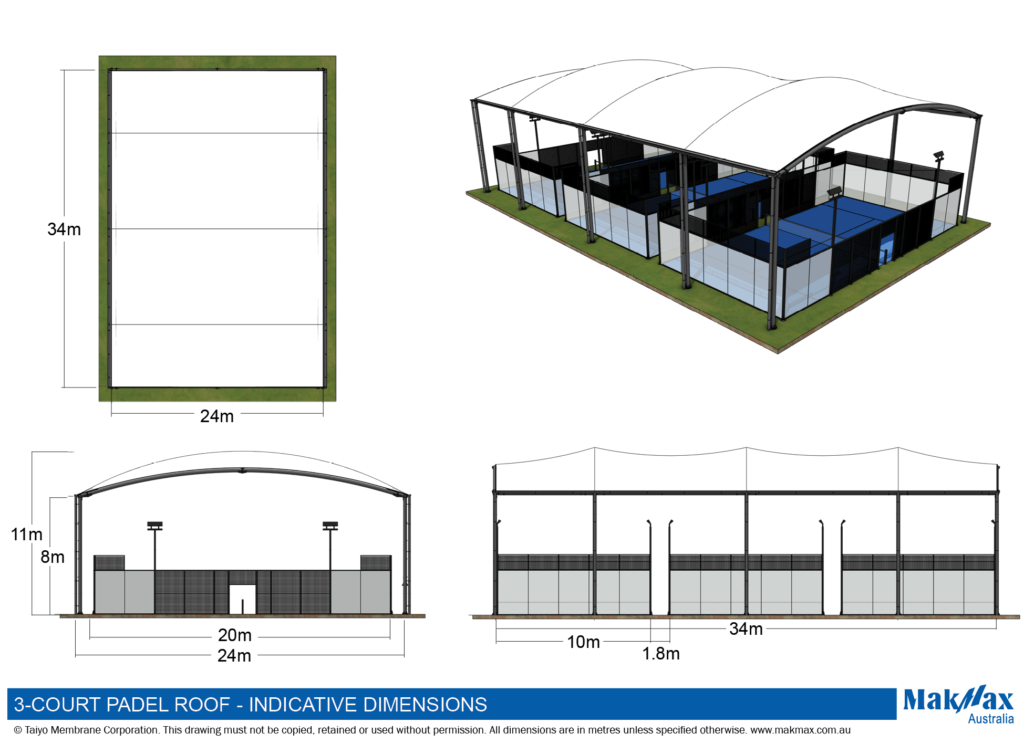 covered padel courts | Covered Padel Courts in Australia An example design of a Roof Covering Padel Courts in Australia