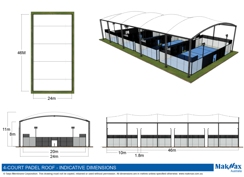 covered padel courts | Covered Padel Courts in Australia An example design of a Roof Covering Padel Courts in Australia