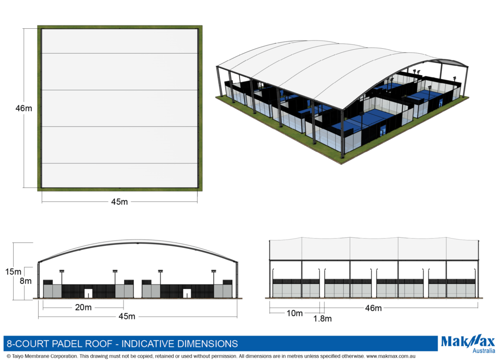 covered padel courts | Covered Padel Courts in Australia An example design of a Roof Covering Padel Courts in Australia